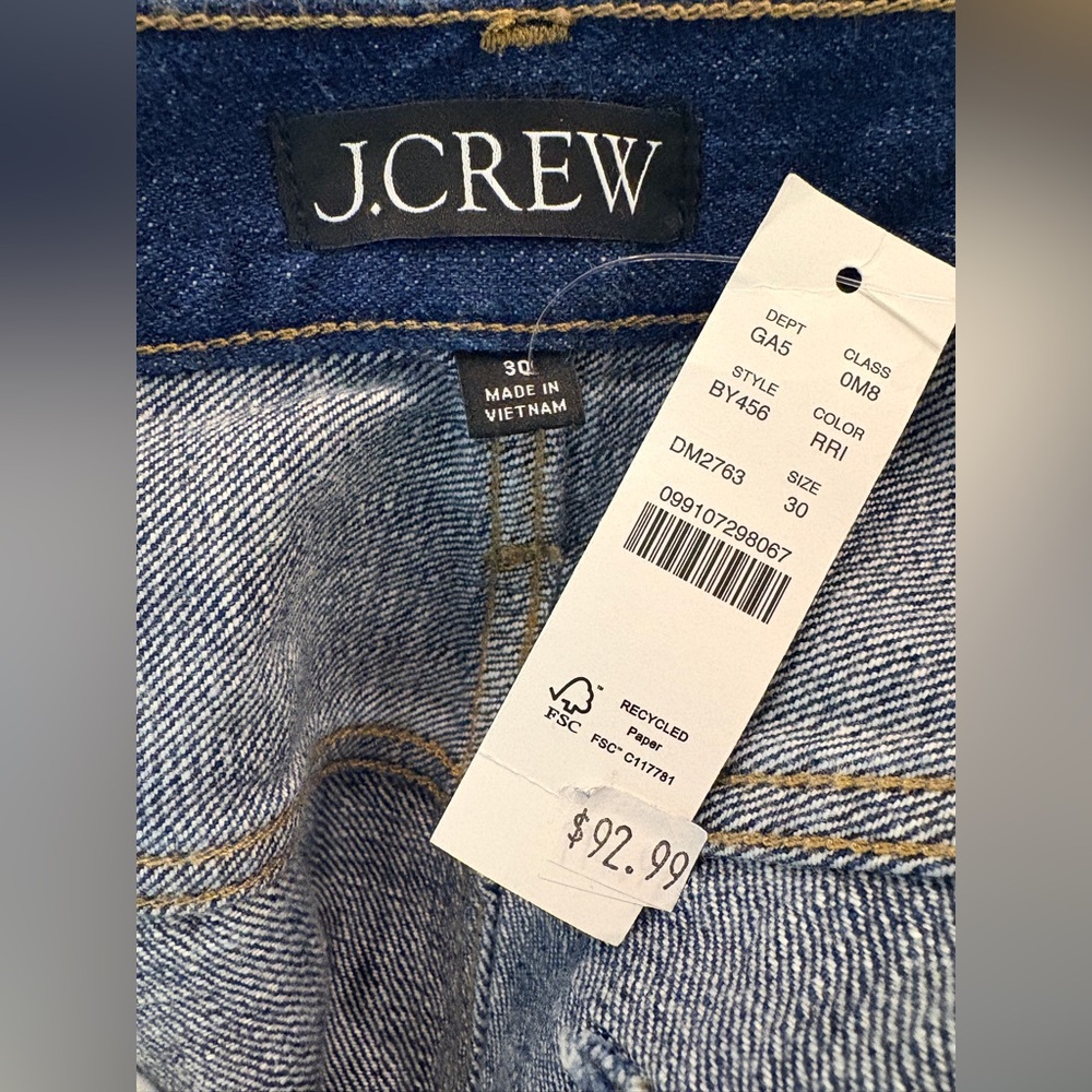 NWT J. Crew Denim Midi Skirt 100% Cotton in Rinse Wash Women’s Size 30 - Picture 8 of 13